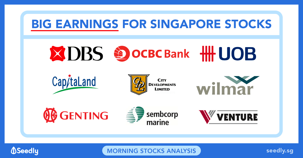 Big Week For Earnings With DBS, OCBC, UOB And Two Property Giants