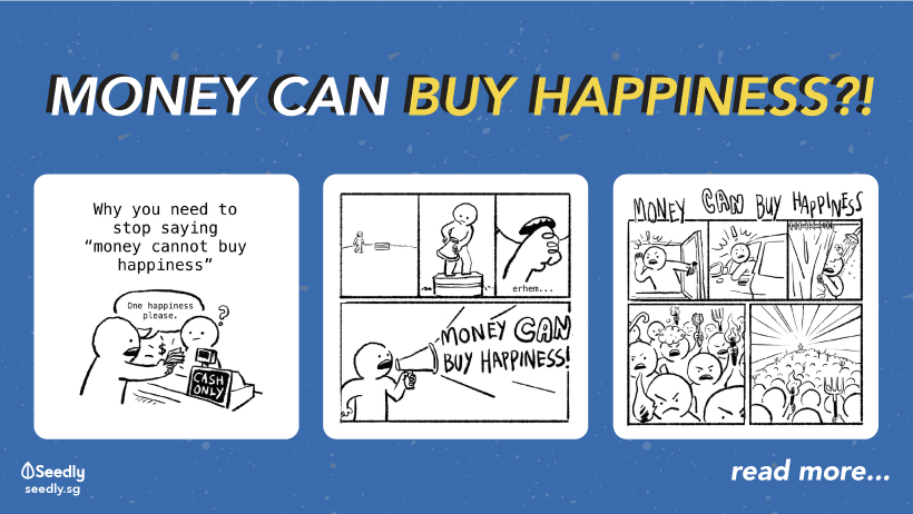 the woke salaryman's illustration on how money can buy happiness