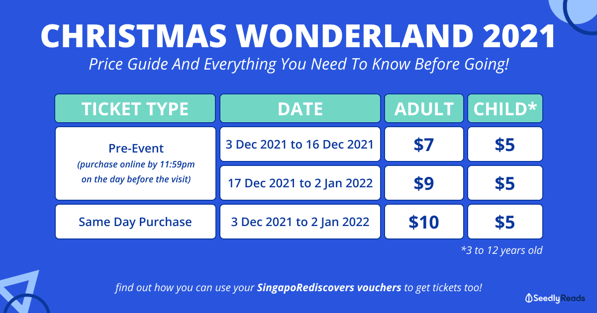 Seedly Christmas Wonderland 2021 Ticket Prices