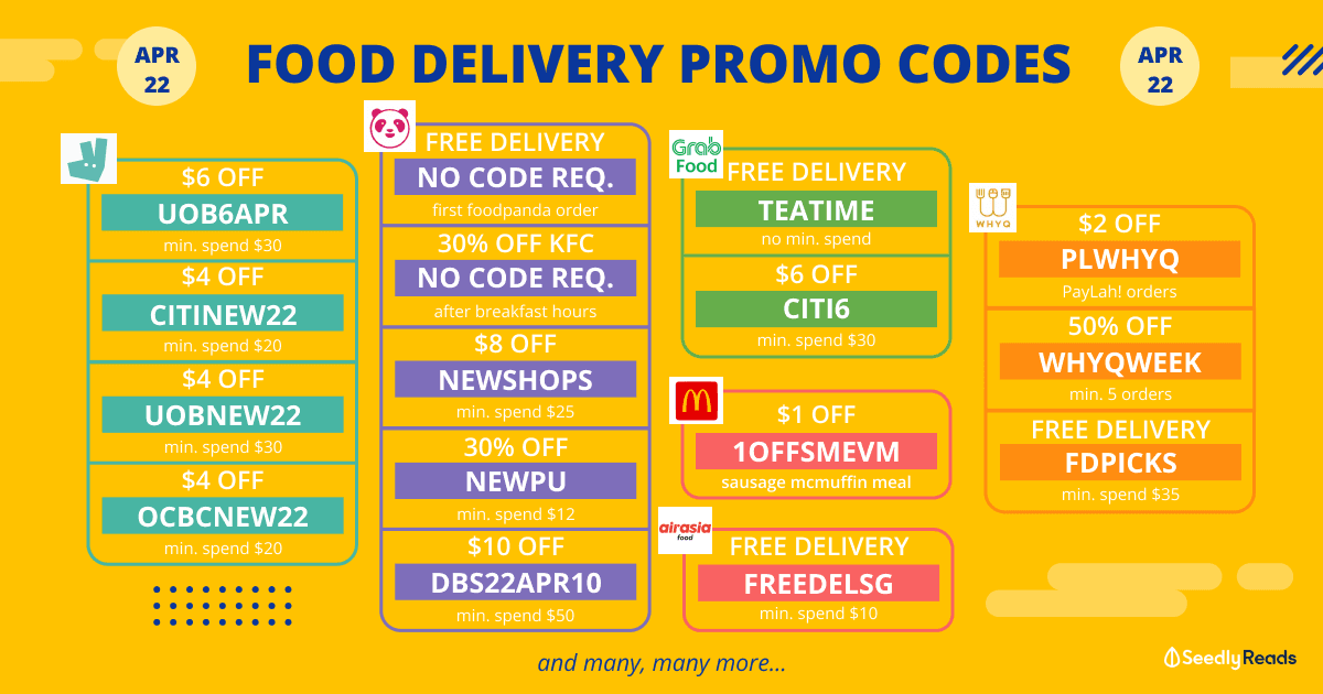 Food Delivery Promo Codes Apr 2022