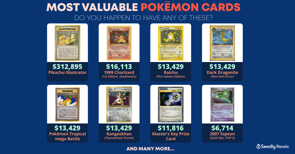 Most Valuable Pokemon Cards Earn as Much as 312,895 for One Card